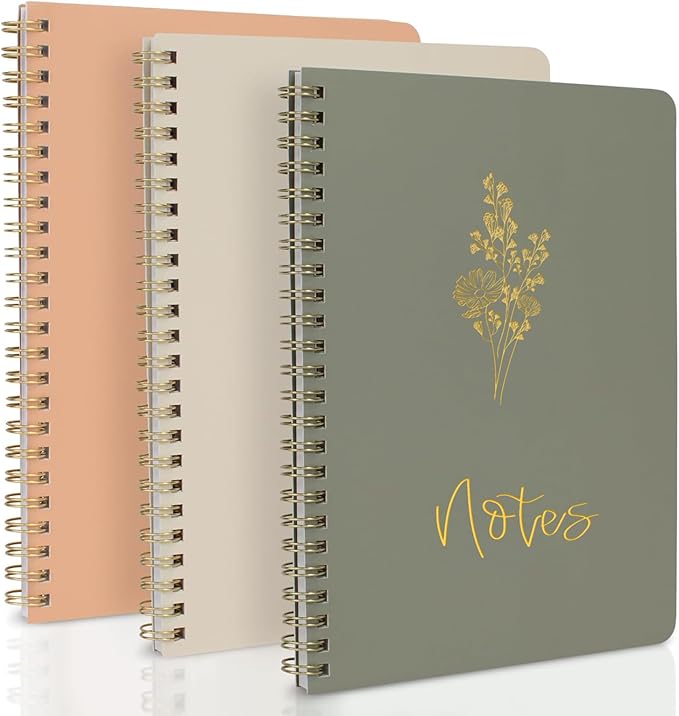 3 Packs Aesthetic Spiral Dotted Bullet Grid Journal Total 348 Pages - Premium Acid-Free Paper 120 gsm Thick Paper, Dot Grid Notebook, 5.8'' × 8.3'' - Morandi Color's Cover