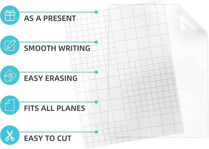Clear Dry Erase Board Paper-Whiteboard for Fridge-Clear Contact Paper Sheets for Wall-Adhesive Dry Erase Board Sticker for Desk/Refrigerator/Office/Classroom/Wallpaper(8.27''X11.69''X2 Pcs)