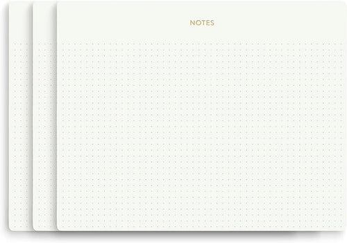 Mouse Pad Notepad for Professionals, 3 Pack, 9.8" x 7.9", 150 Sheets (50 Each), Minimalist, Gold Foiled, Dotted Layout, Executive's Desk Note Pad, To Do List Notepad, Eco-friendly, FSC™ Certified Planner Pad