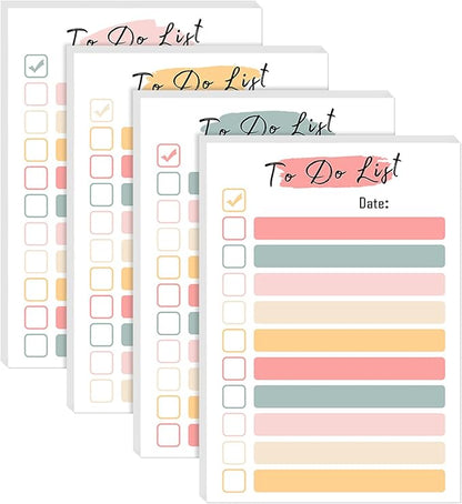 4 Packs to Do List Notepad, 240 Sheets Daily to Do List Sticky Notes 4x6Inches Memo Pad Pastel Candy Color Portable Planner for Coworkers Funny Office Gifts, 4 Cute Designs