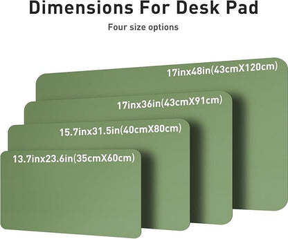 Aothia Leather Desk Pad Protector, Mouse Pad, Office Desk Mat, Non-Slip PU Leather Desk Blotter, Laptop Desk Pad, Waterproof Desk Writing Pad for Office and Home (31.5" x 15.7",Olive Green)