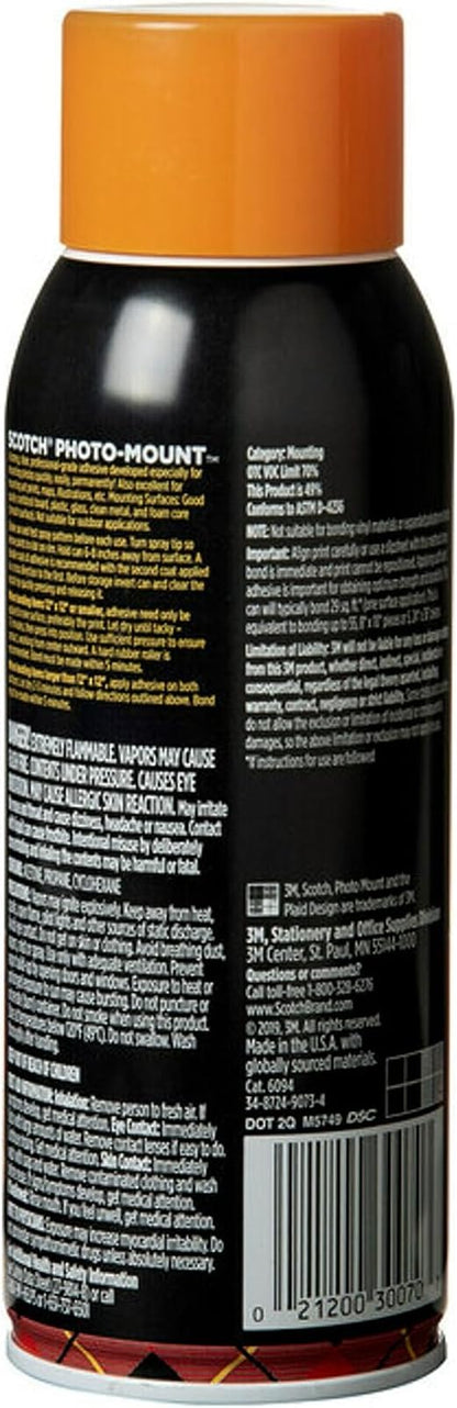 Scotch Photo Mount Adhesive, 10.3oz, Safe for Color Photos, Illustrations and Pictures (6094)