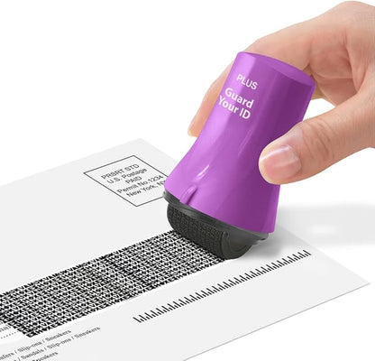 Wide Advanced Privacy Protection Roller by Guard Your ID for Bills, Mail, Address Labels (3-Pack, Purple)