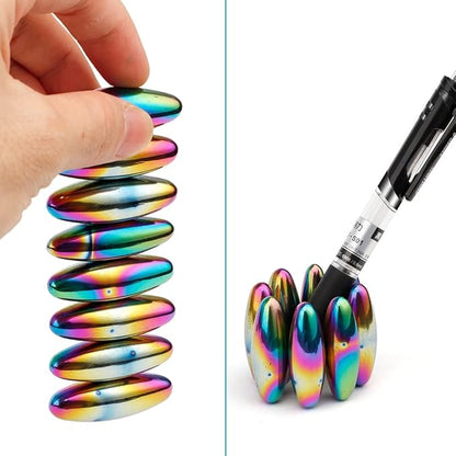 Rattle Fidget Magnets Snake Eggs for Adults, Hand Roller Magnetic Oval Toy for Men, Compatible with Ferrite Putty Office Desk Decor, Gift for Teachers, Researchers 18PCS