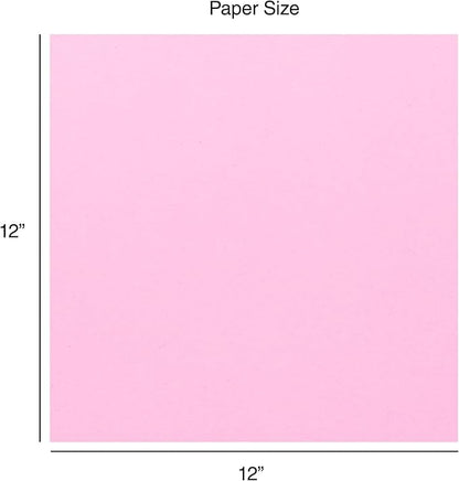 Cardstock 12 x 12 Paper Pack - 65lb Smooth Card Stock for Crafts, Cardmaking, Art Projects - 50 Square Scrapbook Sheets, 5 Assorted Colors - Double Sided with Solid Core, Pastel