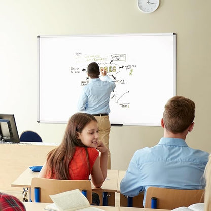 VIZ-PRO Dry Erase Board/Whiteboard, 60 x 36 Inches, Wall Mounted Board for School Office and Home
