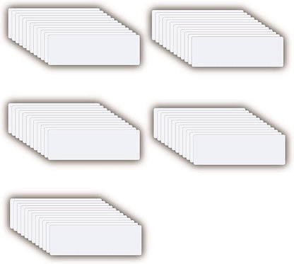 Dry Erase Magnetic Labels (1x3,Pack of 60),Write On Magnets Sticker,Real Waterproof/Reusable for Classroom&Office&Cabinet&whiteboard&Fridge&More (White)
