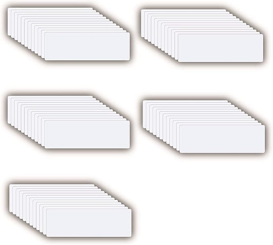 Dry Erase Magnetic Labels (1x3,Pack of 60),Write On Magnets Sticker,Real Waterproof/Reusable for Classroom&Office&Cabinet&whiteboard&Fridge&More (White)
