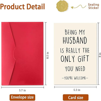 Funny Birthday Card for Husband, Humor Husband Birthday Cards Gifts from Wife, Great Valentine's Day Gifts for Him, Unique Anniversary Card for Husband, Husband Love Card
