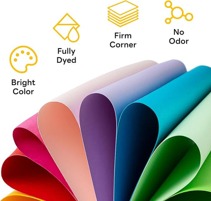Colored Cardstock 8.5 x 11 Assorted, 100 Sheets Goefun 25 Colors Colored Copy Paper, 80lb Construction Paper Color Paper for Crafts & Scrapbooking