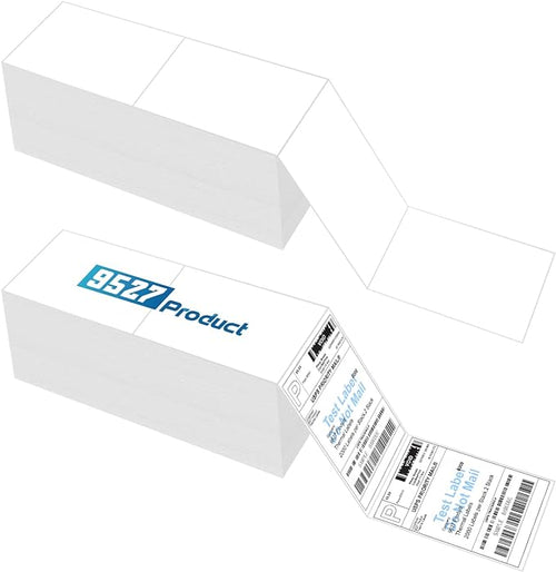 9527 Product 4" x 6" Zebra Fanfold Direct Thermal Shipping Labels,2 Stacks, 4000 Labels White, Perforated (2,000 Label per Stack)