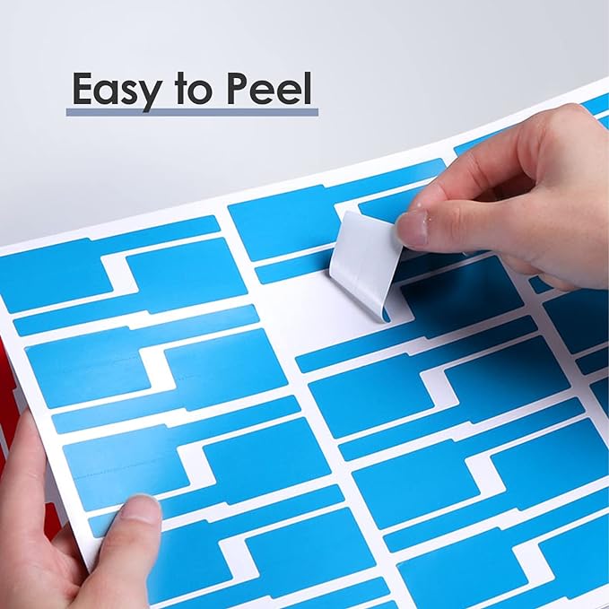 16 Sheet 480 Pcs Cable Labels Tags for Cable Management, Wmiwulien Colorful Waterproof Cord Labels Tags for Electronics, Self Adhesive Tear Resistant Wire Labels for Laser Printer and Handwriting