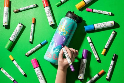 Glass Pen Window Marker: Liquid Chalk Markers for Glass, Car Marker or Mirror Pen with Washable Paint - Graduation Car Windows, Storefront Window, Wedding, Parade, Party & Holiday (Orange, Fine Tip)