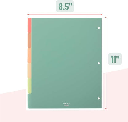Mr. Pen- Binder Dividers, 6 Tab Dividers, Pack of 2 Sets (12 Dividers Total), Dividers, Plastic Dividers for 3 Ring Binder, Binder Dividers with Tabs, Binder Tabs, 3 Ring Binder Dividers