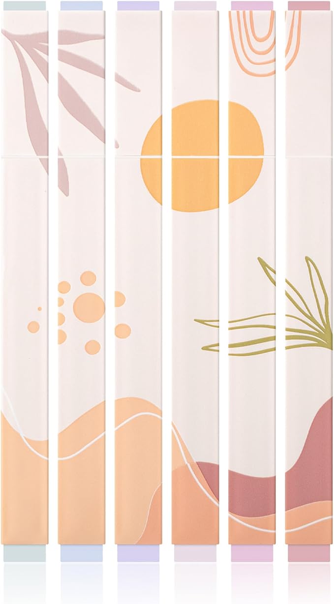 Mr. Pen- Aesthetic Highlighters, 6 pcs, Chisel Tip, Muted Pastel Colors, Boho Theme No Bleed Bible Highlighter Pastel, Highlighters Assorted Colors, Pastel Highlighter Set, Cute Highlighter