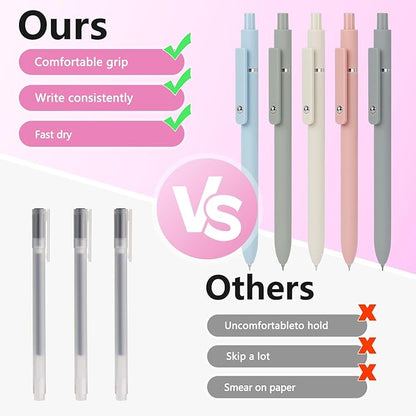 ITAWIXS Aesthetic Gel Ink Pens, 10pcs Fine Point Smooth Writing Pens, Office Desk Accessories, Cute Morandi Pens for journaling School Office Supplies, Gifts for Women and Men