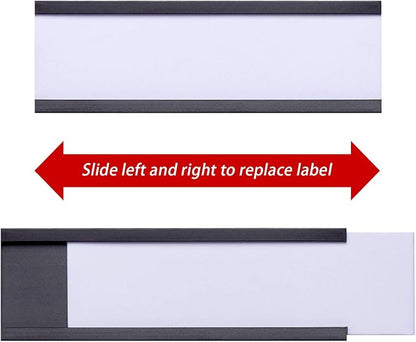 Eeoyu Magnetic Label Holders with Magnets Magnetic Data Card Holders with Clear Plastic Protectors for Metal Shelf, Whiteboard, Set of 30 (1 x 3 Inch)