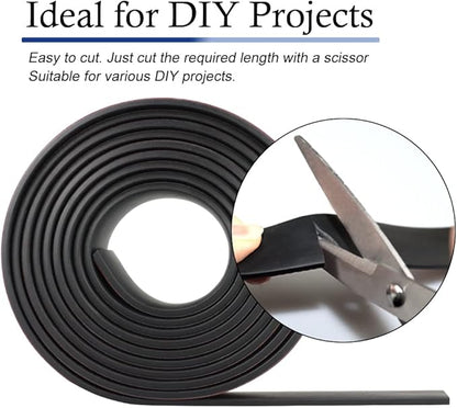 Neoprene Rubber Strips Self Adhesive Solid Rubber Sheets, Rolls & Strips for DIY Gaskets Crafts Pads Seals Warehouse Flooring Rubber Strip with Adhesive Backing (1” Wide x 1/8" Thick x 10' Long)