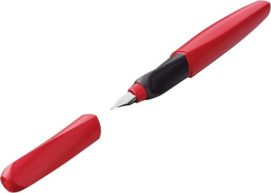 Pelikan Twist Fountain Pen with 1 Ink Cartridge, Fine Nib, Fury Red, Boxed (814812)