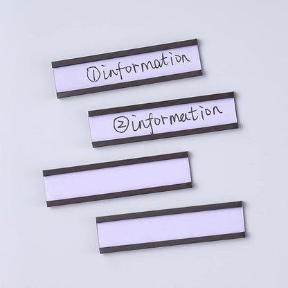 Eeoyu Magnetic Label Holders with Magnets Magnetic Data Card Holders with Clear Plastic Protectors for Metal Shelf, Whiteboard, Set of 30 (0.5 x 3 Inch)