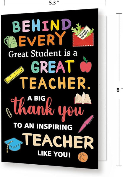 Teacher Appreciation Cards, Thank You Teacher Card for Preschool, Daycare & Educators - Teacher Appreciation Gifts Ideas, Thank You for Helping Me Grow, Perfect Preschool Teacher Appreciation Gifts