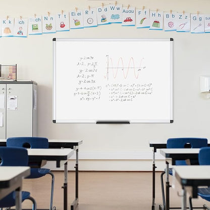 VIZ-PRO Dry Erase Board/Whiteboard, 36 X 24 Inches, Wall Mounted Board for School Office and Home