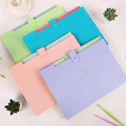SKYDUE Letter A4 Paper Expanding File Folder Pockets Accordion Document Organizer (Green)