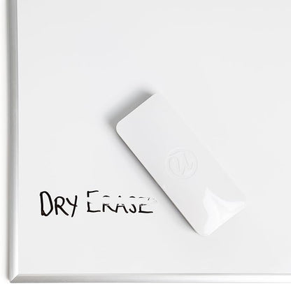 U Brands Magnetic Dry Erase Board Felt Eraser, 2"x5"x1", White, Lightweight Modern Design