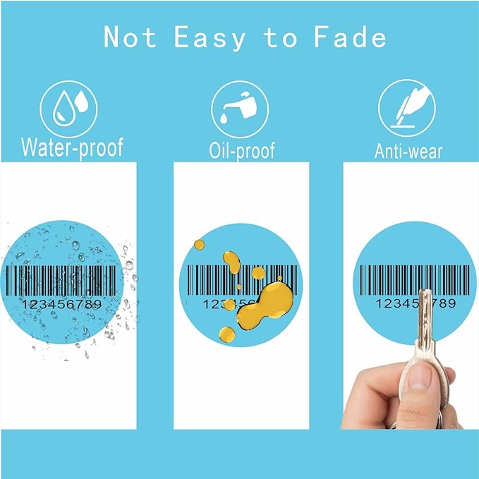 Hybsk 3 inch Circle Color Direct Thermal Stickers Shipping Labels for Barcodes,Name Tag,DIY Logo Design,Inventory– Compatible with Zebra,Rollo,Munbyn,and More-350 pcs (3 inch,Light Blue)