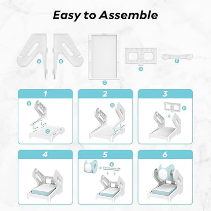 Label Holder, Thermal Shipping Label Holder for Rolls and Fan-Fold Labels, Desktop Label Printer Accessory for Office, Home