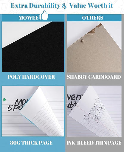 Spiral Notebook - 5 Subject Notebook, College Ruled Notebook With Dividers Pocket, Tabs Label, 11"Ruler, 300 Pages, for Writing Journal, Home & Office, School Supplies, 8.5''x11''Black 150sheets