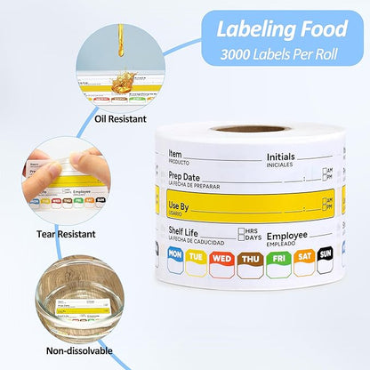 Restaurant Quality Shelf Life Food Rotation Labels, 2” x 3” Self-Adhesive Removable Freezer Food Labels Stickers, Perfect for Reusable Containers, Easy to Remove, Food Safety Date Sticker (10 PCS)