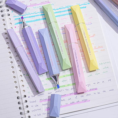 COLNK Glitter Pastel Highlighter,Set of 12 Pcs Cute Aesthetic Highlighters Assorted Colors,Chisel Tip,Metallic Highlighters for Journal Planner, Highlighting, Note-taking,Glitter Ink set