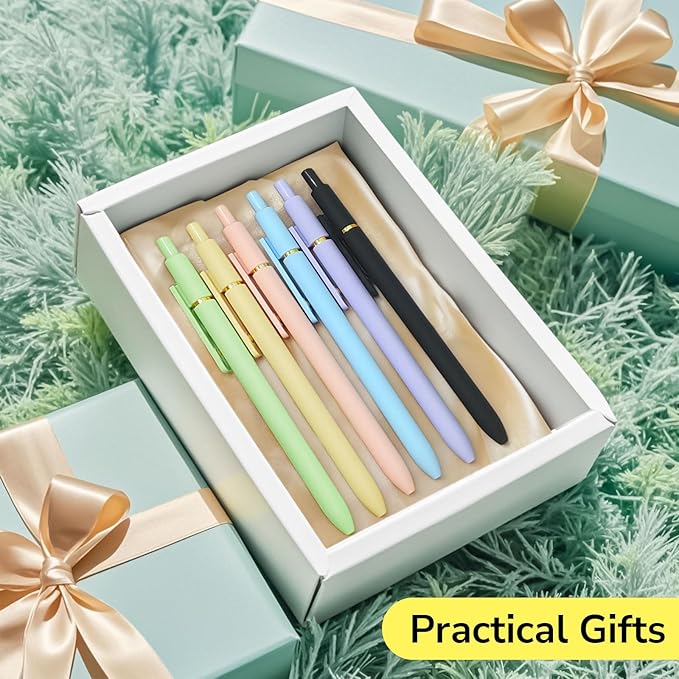 UIXJODO Colored Pens, 6 Pcs Colorful Pens Fine Point Smooth Writing Pens, 0.5mm Colored Ink Gel Pens for Journaling Note Taking Planner, School Supplies Gifts for Nurse Teacher (6 Pcs Gold Vibrant)