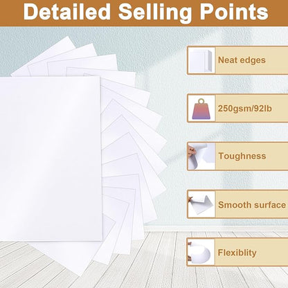 120 Sheets White Shimmer Cardstock 8.5 x 11 Heavyweight Paper, 250gsm/92lb Thick Card Stock Printer Paper for Making Cards, Greeting Cards, School Crafts, Wedding Invitations, Menus