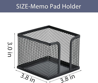 Pen Holder Desktop Pencil Organizer Metal Mesh Pen Cup Paper Clip Holder Memo Pad Holder Stationary Organizer for Desk 3 Pieces of a Set