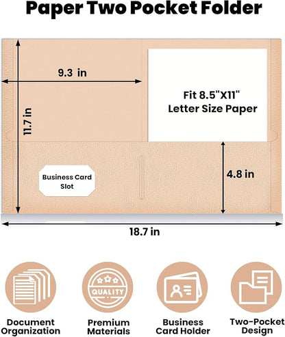 SUNEE Folders with Pockets (25 Pack, Earthy Orange), 2 Pocket Folders Fit Letter Size Paper, Paper File Folder for School Office Home Business, Textured Paper
