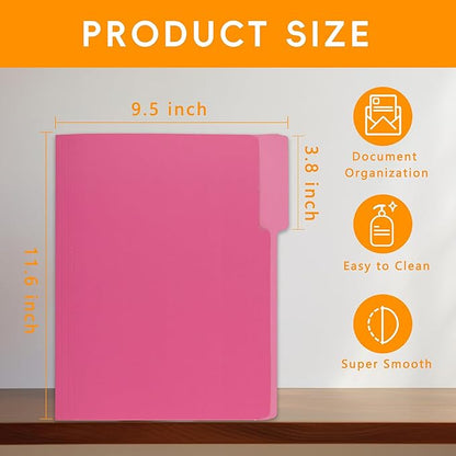 36 Packs File Folder,1/3-Cut Tabs,File Folder Letter Size,8.5x11 Pink File Folders for Office,School and Home,Organizer Folder