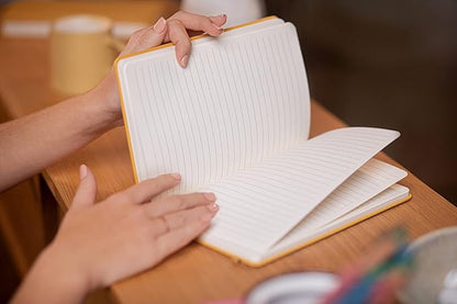 Hardcover Ruled Journal with Thick 100 gsm College Ruled Paper A5 size (8.3 inches x 5.4 inches) - Daily Writing Notebook Journal for Travel, School and Office Use - Diary Journal for Women and Men - Ink Blue