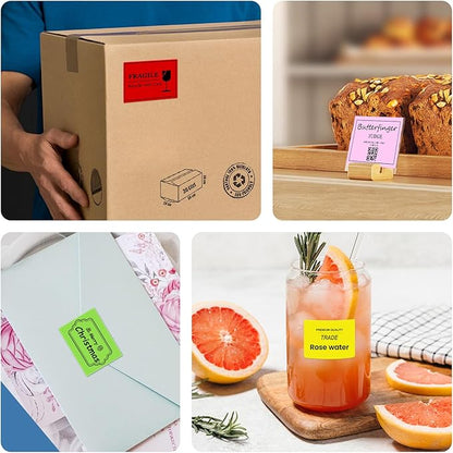 CLABEL Thermal Label 1.57'' x 1.18'' (40x30mm) Self-Adhesive Stickers for 220B/221B/230B Label Maker 330 Labels/Roll Black Text on Yellow Paper in Stronger Waterproof Tear-Resistant for Business Home