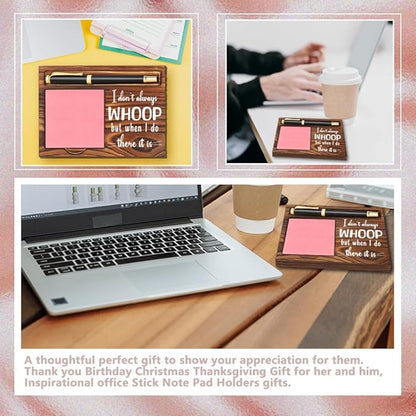 Funny Quotes Office Sticky Note Holder, Cute Humor Sticky Note Holder, Thank You Appreciation Gifts for Friends Women Men Coworkers, Office Desk Self-Stick Note Pad Holders YB366