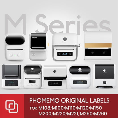 [3x130 pcs] Phomemo Address Labels, 0.98''x2.64'' (25x67mm) M110 M100 M220 M221 M120 M200 Labels, White, 130 Labels/Roll, 3 Rolls, All-Purpose Adhesive Thermal Phomemo Original Labels