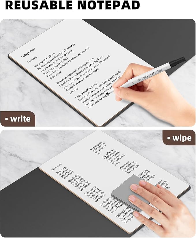 Small Dry Erase Board with Stand for Desk, Portable Reusable Desktop Notepad, 9.5 * 6.6in Memo White Board,Office Home Supplies Desk Accessories MH770 (Blue)