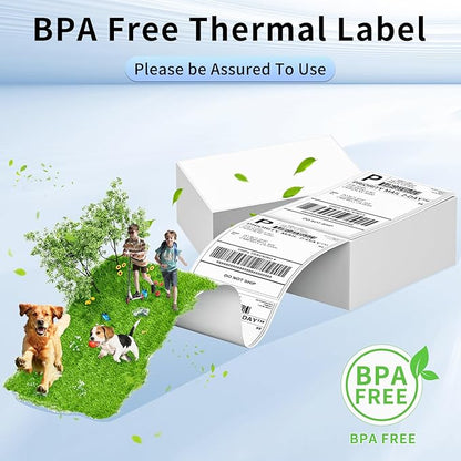 Phomemo 4X6 Thermal Labels - Shipping Labels, Thermal Printer Labels, Fan-Fold Labels for Shipping Labels, Address, Mail, Compatible with Zebra, Munbyn, Rollo, Polono, Nelko, Pack of 1000, White