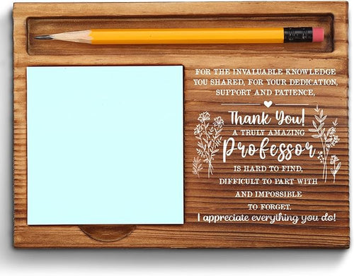 Professor Gifts for Women, Men, from Student, Professor Appreciation Gifts, Thank You Professor Gifts, Professor Office Desk Decor Gifts Self-Stick Note Pad Holders ZSS16