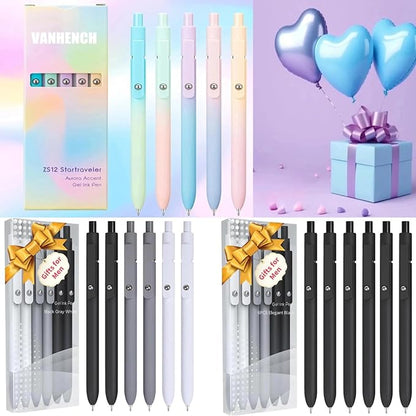 Easter Basket Stuffers, Aesthetic Gel Pens, 0.5mm Fine Point Black Ink Gel Pens Cute Office Desk Accessories, Japanese Stationery Home Work Essentials Nurse School Supplies,Teen Girl Birthday Gifts