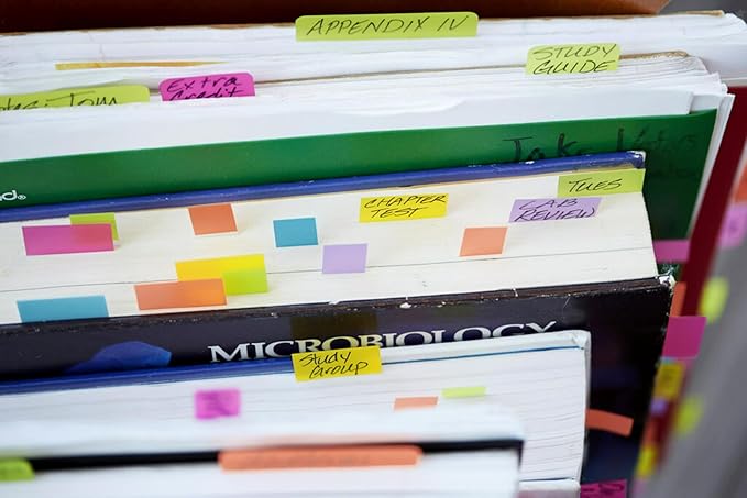 Post-it Page Markers, Assorted Colors, 1 in x 3 in, 50 Sheets/Pad, 4 Pads/Pack (671-4AF)