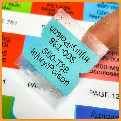 Index Tabs for AAPC Version ICD-10-CM 2025 (Book not Included), The Complete Official Codebook, 56 Color Coded Clear PVC Laminated Tabs, Bookmarker, 50 ICD-10 Coding Guidelines Tabs 6 Blank Tabs