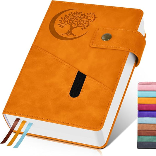 365 Page Thick Lined Journal Notebook for Men Women, A5 Leather Journals for Writing, Hardcover Notebooks for Work, School, Note Taking,Travel, Business,Personal Diary, College Ruled 5.9" x 8.4"