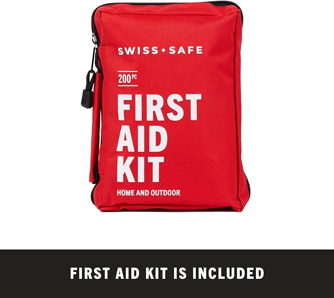 Swiss Safe 2-in-1 First Aid Kit for Car, Travel & Home, Businesses - Bonus Mini Kit for Medical Emergency Aid, Survival, Camping - FSA & HSA Eligible - 233 Piece, Car FAK